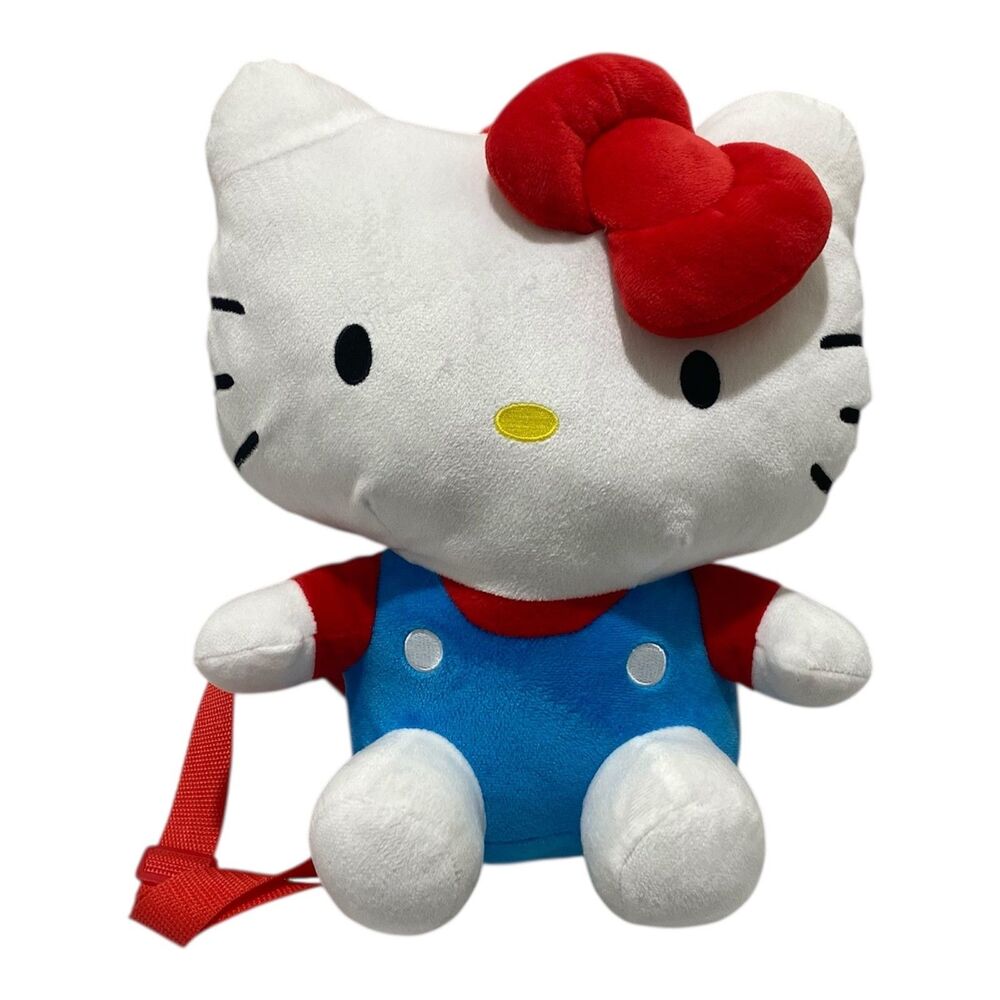 Hello Kitty Plush Crossbody Backpack 14” Stuffed Animal Bag Kids Collectible
